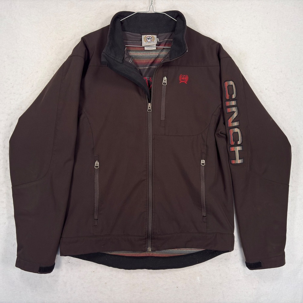 Cinch Mens Brown Bonded Softshell Jacket Serape Lining MWJ1567008 Medium